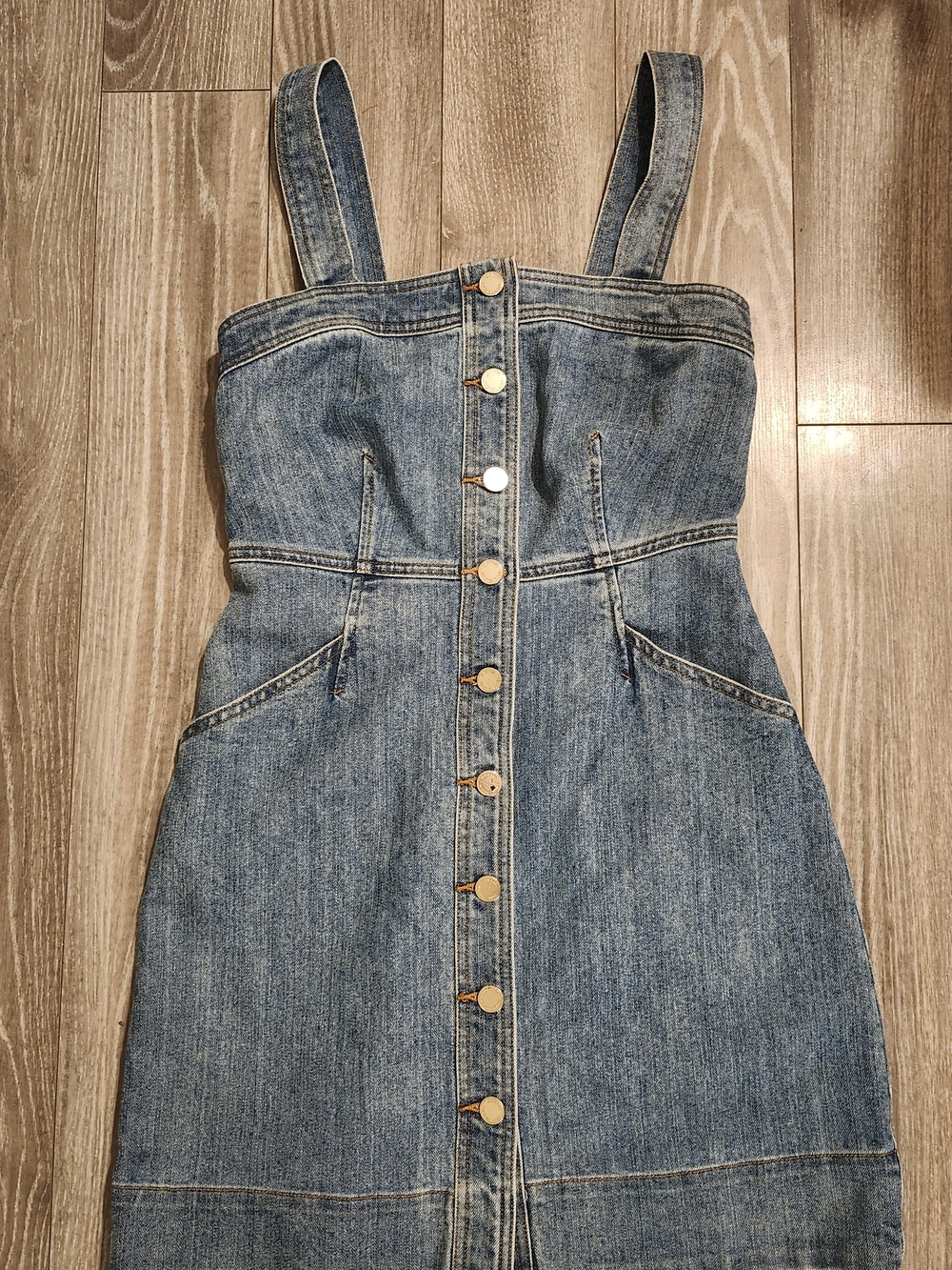 Michael Kors Denim Button-Front Mini Dress - Blue